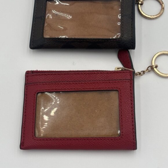 Coach Mini Skinny ID Case Wallet in Red OR Black/brown Pick 1 - Picture 5 of 10
